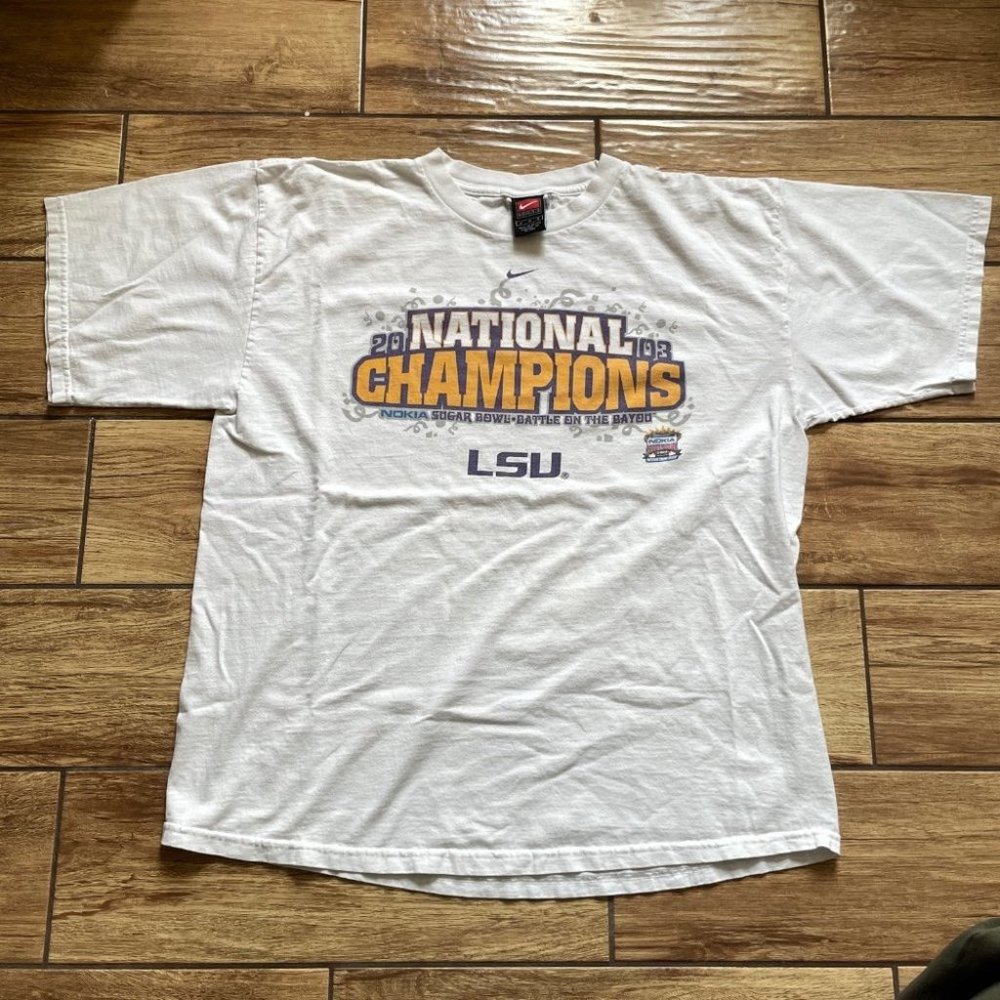 Y2k Nike 2003 LSU College Football National Champions Shirt Size Medium